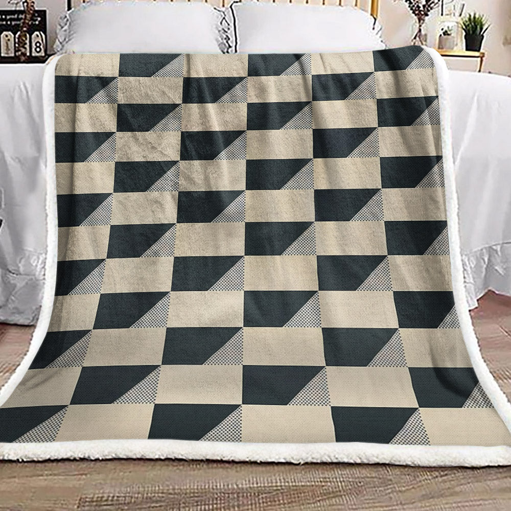 Rectangles 3d DN2309119F Sherpa Fleece Blanket