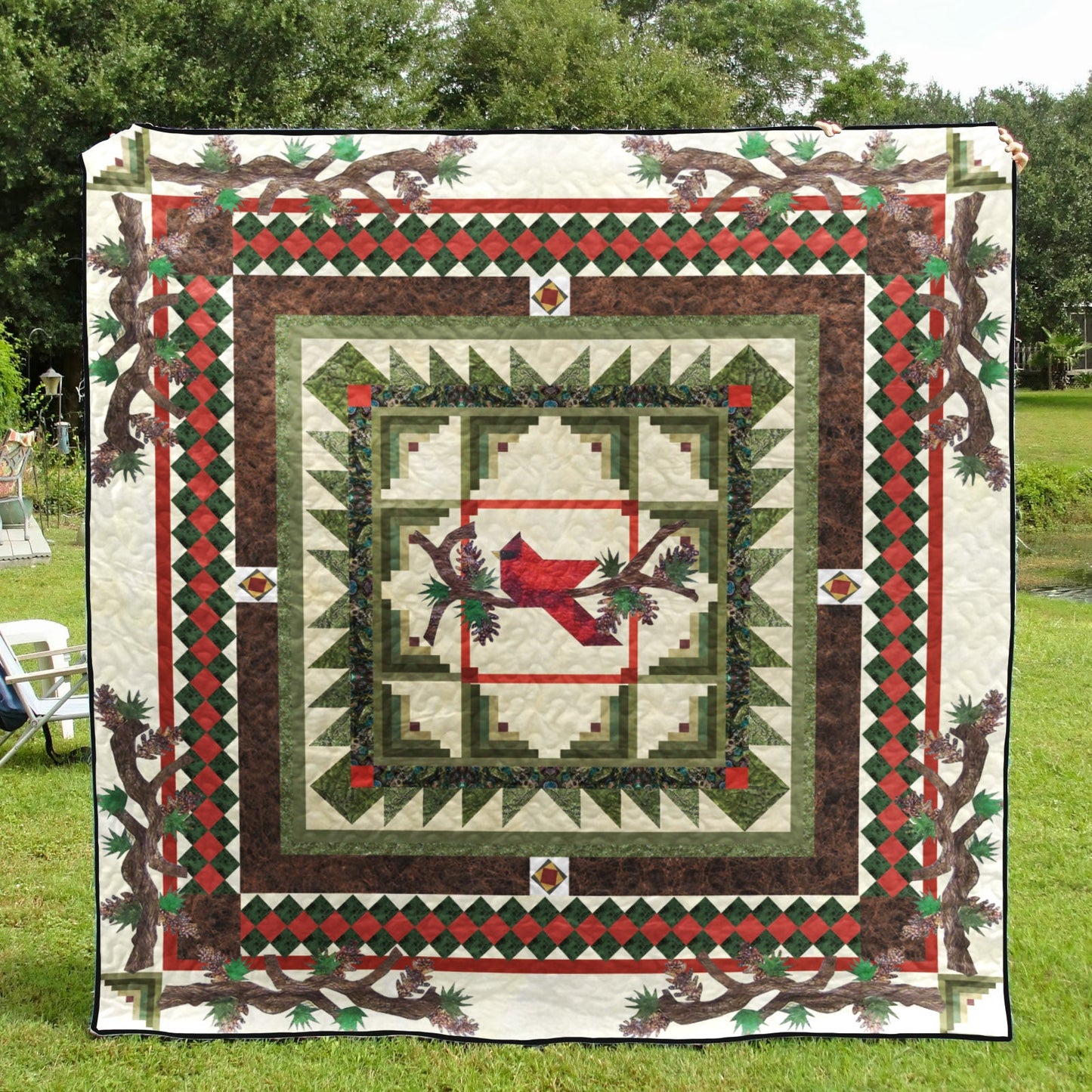 Red Bird Christmas CLM0511507 Quilt Blanket