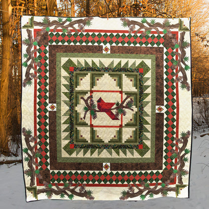 Red Bird Christmas CLM0511507 Quilt Blanket