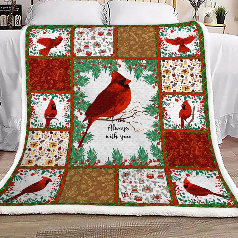 Red Cardinal Bird YH3010027F Sherpa Fleece Blanket