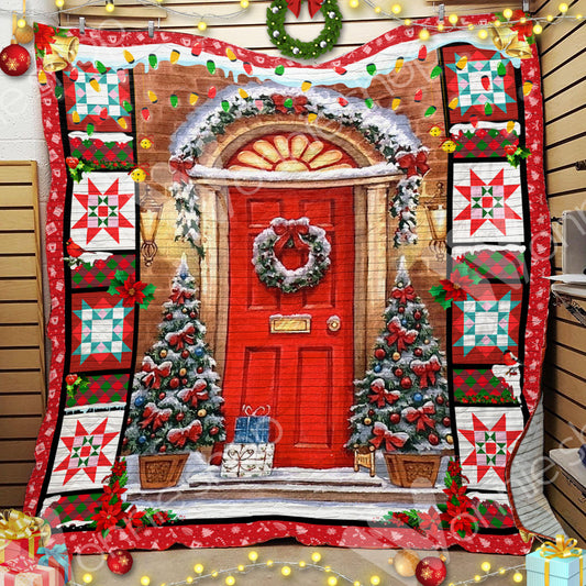 Red Door Christmas CL14100431MDQ Quilt Blanket