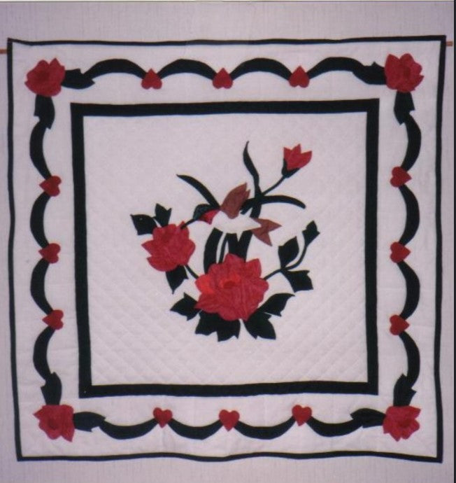 Red Flower And Hummingbird CLA2510422Q Quilt Blanket