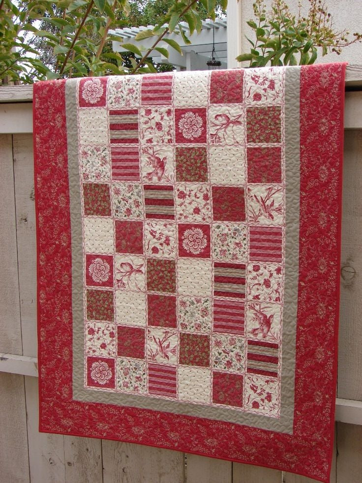 Red Flower CLP0412276Q Quilt Blanket