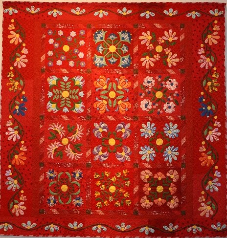 Red Flower Garden CLA0611645Q Quilt Blanket