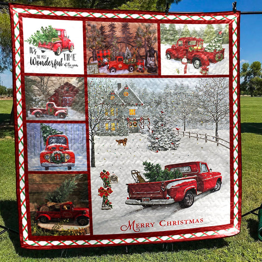 Red Truck Christmas CL15100306MDQ Quilt Blanket