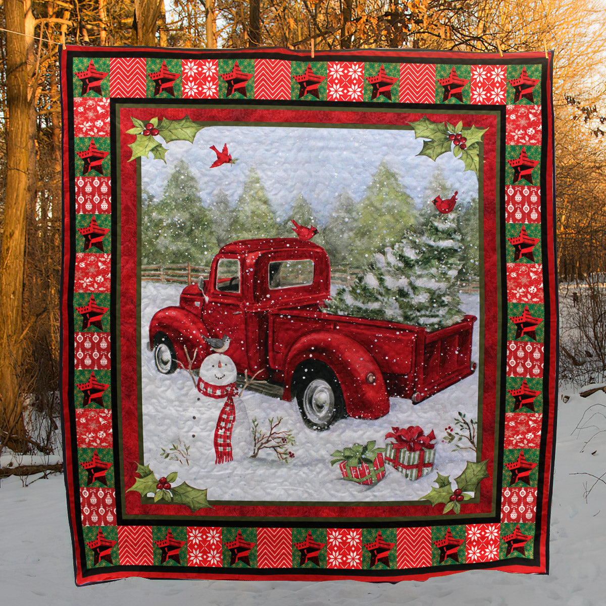 Red Truck Christmas CL15100314MDQ Quilt Blanket