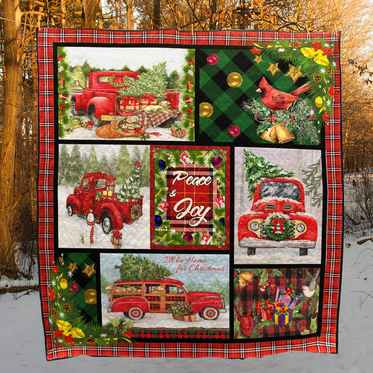 Red Truck Christmas CL15100322MDQ Quilt Blanket