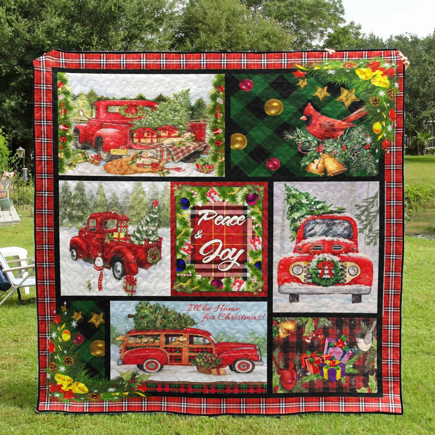 Red Truck Christmas CL15100322MDQ Quilt Blanket