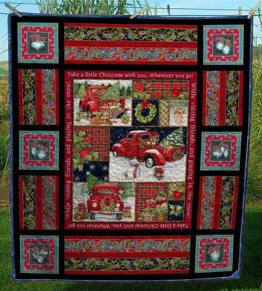 Red Truck Christmas CL24100257MDQ Quilt Blanket