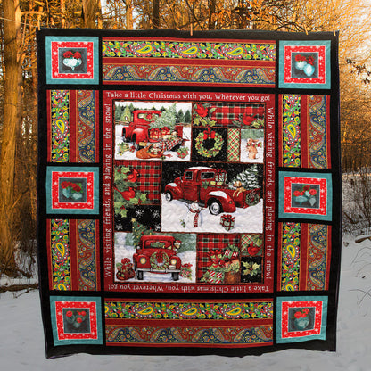 Red Truck Christmas CL24100257MDQ Quilt Blanket