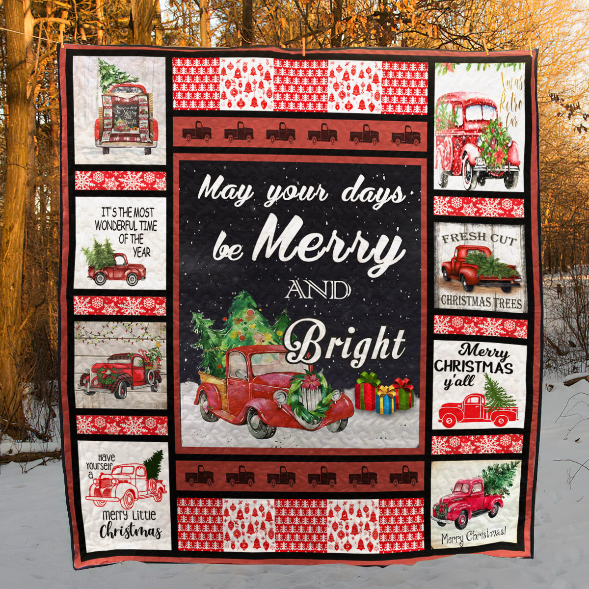 Red Truck Christmas CLH091089Q Quilt Blanket