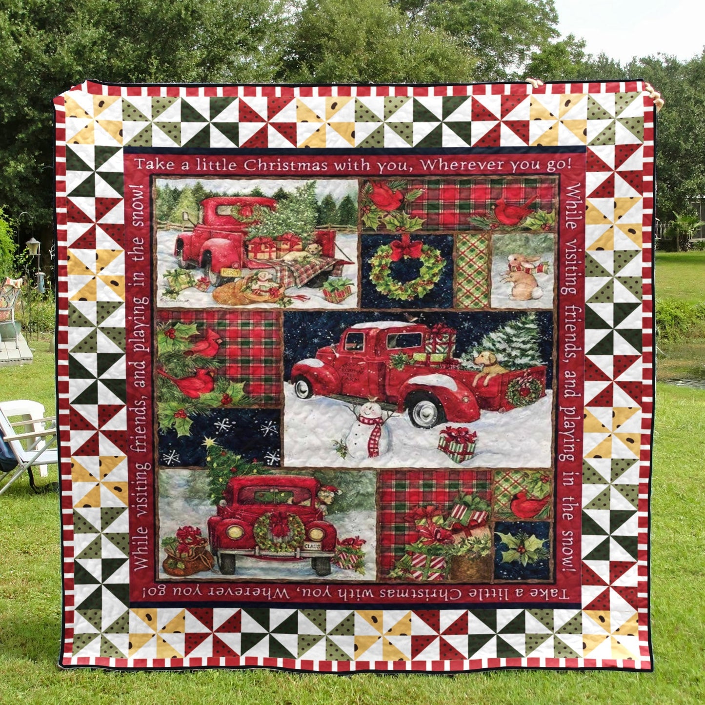 Red Truck Christmas CLM0411261 Quilt Blanket