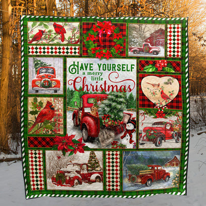 Red Truck Christmas Quilt Blanket HT011102