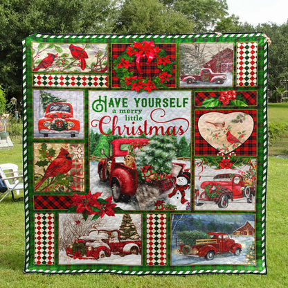 Red Truck Christmas Quilt Blanket HT011102