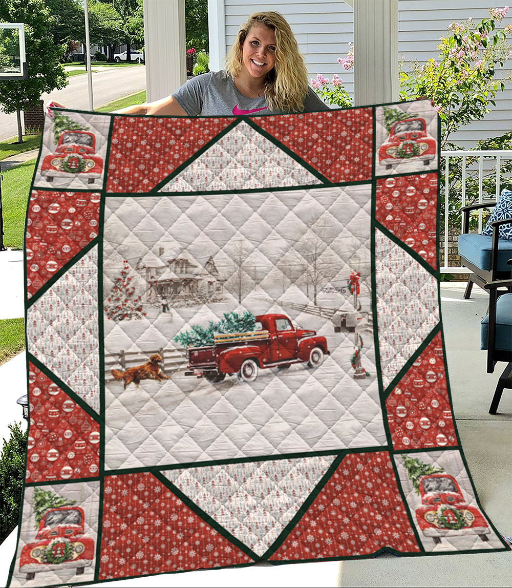 Red Truck Snow Quilt Blanket TM301005