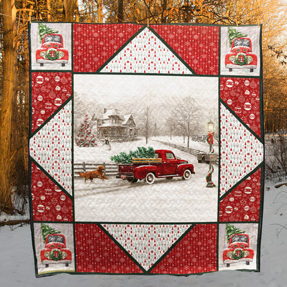 Red Truck Snow Quilt Blanket TM301005