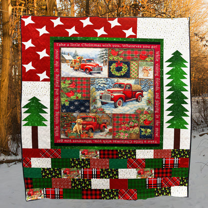 Red Truck Snowman Art Quilt TM011106
