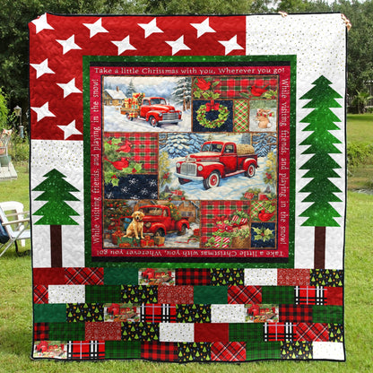 Red Truck Snowman Art Quilt TM011106