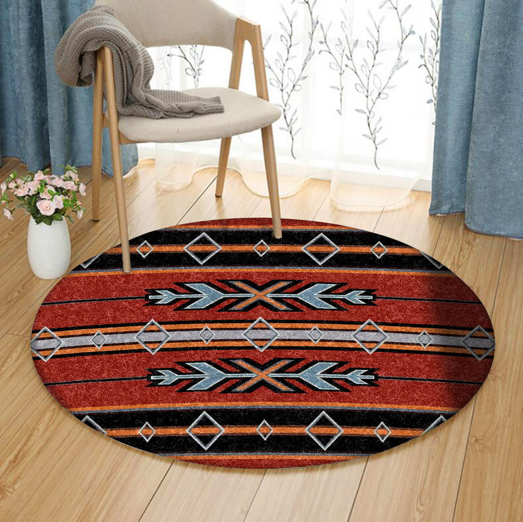 Red Arrows Native American Design CLA1610332RR Round Area Rug