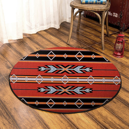 Red Arrows Native American Design CLA1610332RR Round Area Rug