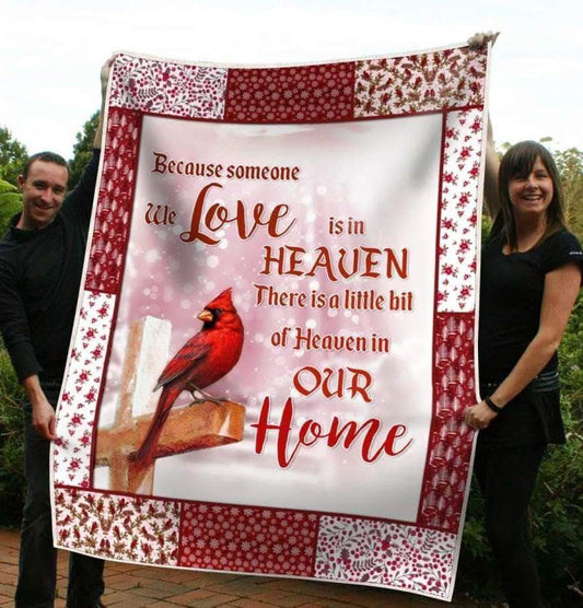 Red Bird Because Someone We Love CL05100426MDF Sherpa Fleece Blanket