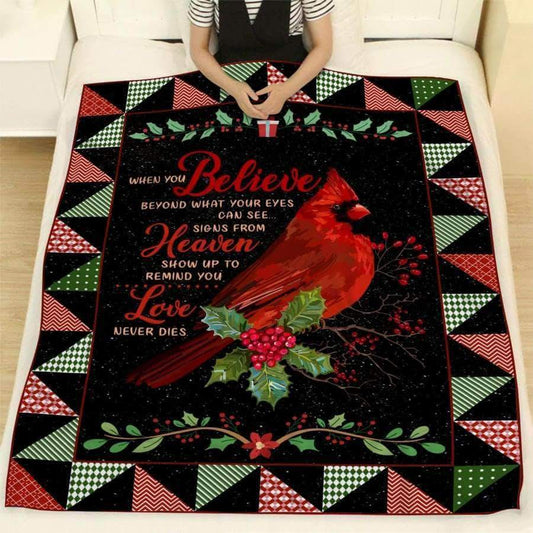 Red Bird When You Believe CL05100436MDF Sherpa Fleece Blanket