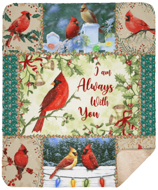 Red Birds Cardinal I Am Always With You CLM1810146S Sherpa Fleece Blanket