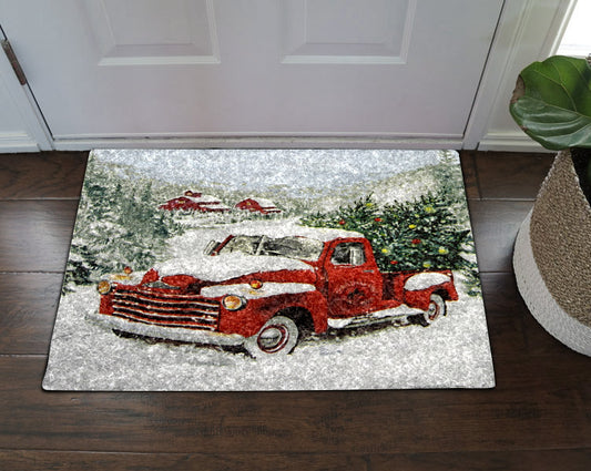 Red Christmas Truck NT23100117D Non-slip Door mats