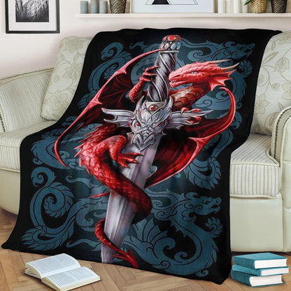 Red Dragon HN051079F Sherpa Fleece Blanket