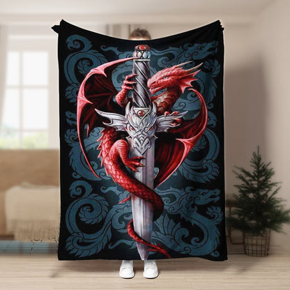Red Dragon HN051079F Sherpa Fleece Blanket