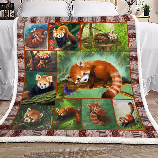Red Panda YH25100190F Sherpa Fleece Blanket