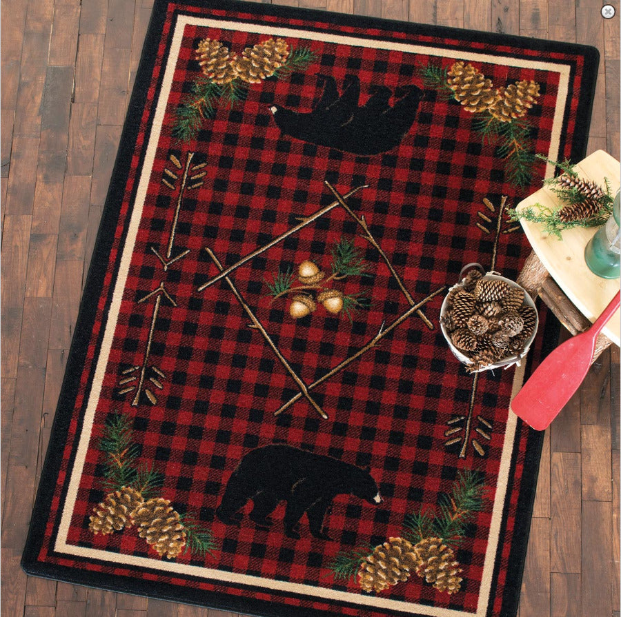 Red Plaid Bear CLM3009126M Rug