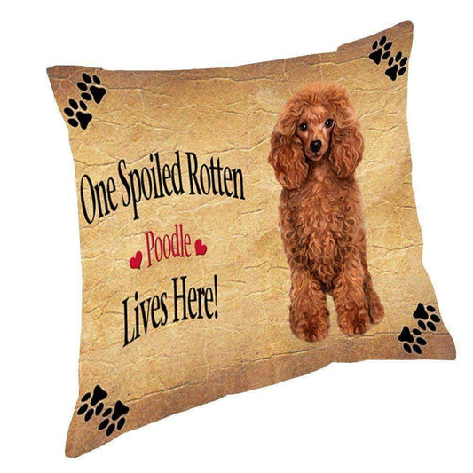 Red Poodle Spoiled Rotten Dog CL18112965MDP Throw Pillow Covers