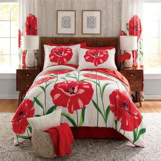 Red Poppies Flower CLM2210205B Bedding Sets