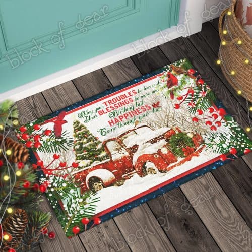 Red Truck Christmas CL25100091MDD Non-slip Door mats