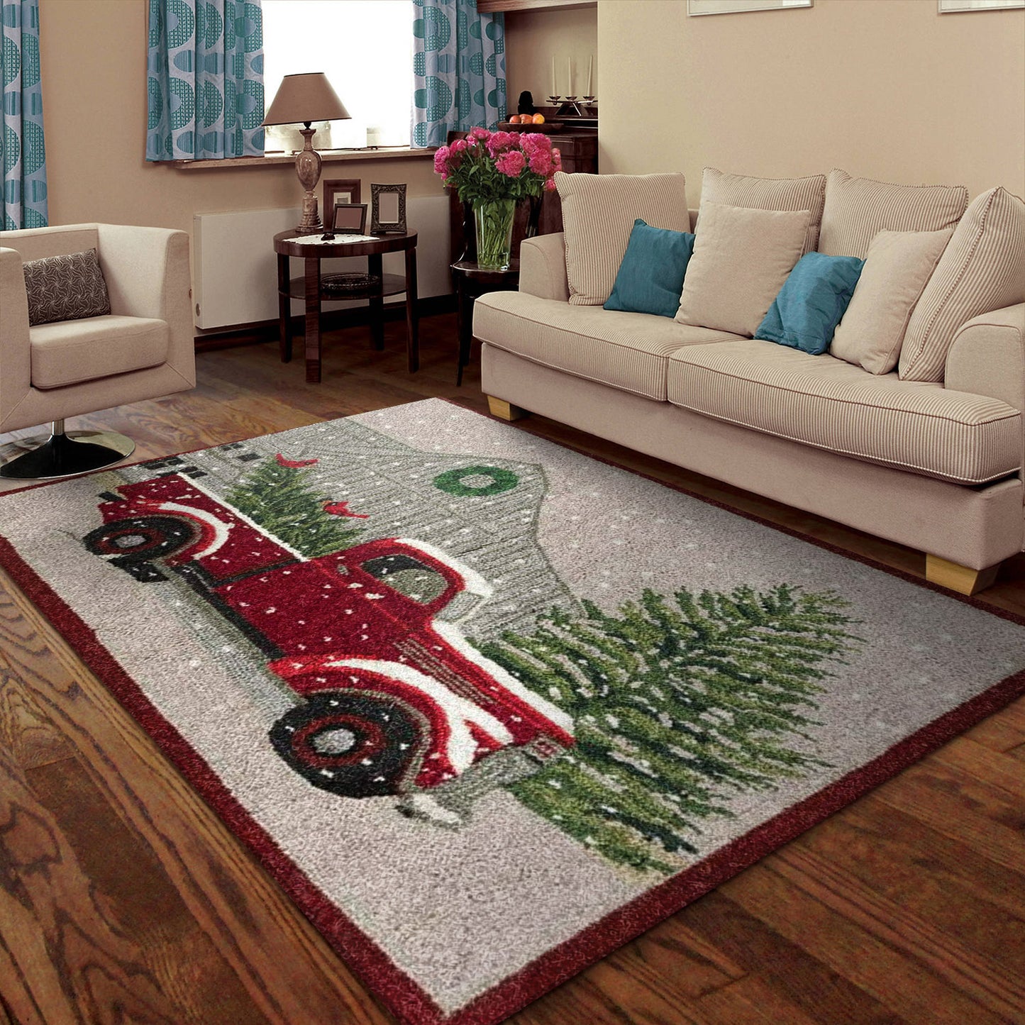 Red Truck Christmas HM0211018R Rug