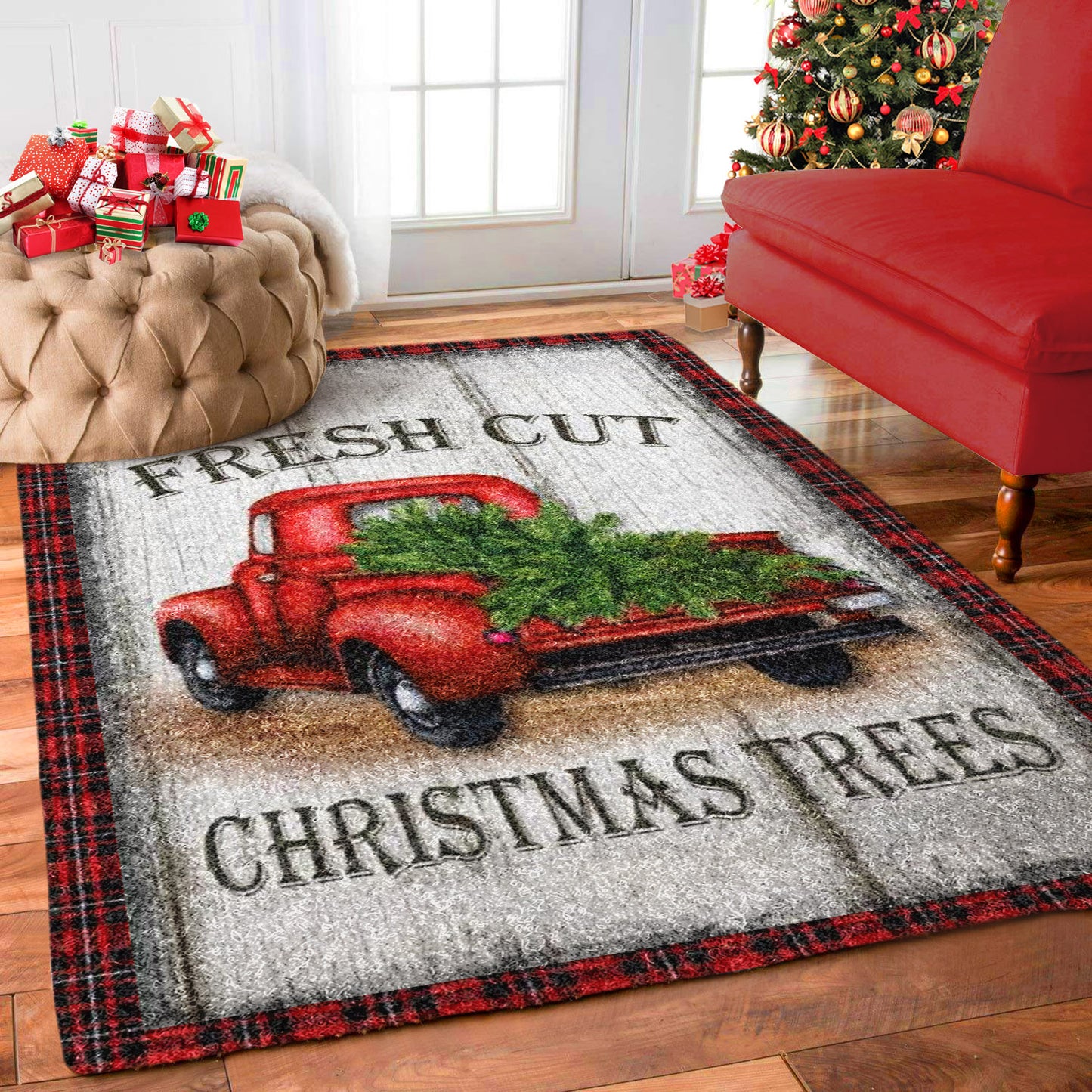 Red Truck Christmas HM0211074R Rug