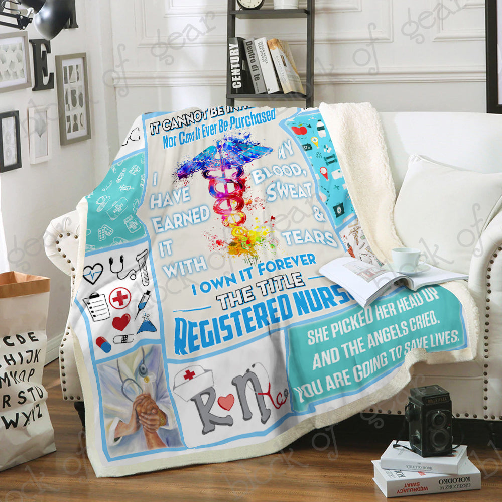 Registered Nurse CL03100175MDF Sherpa Fleece Blanket