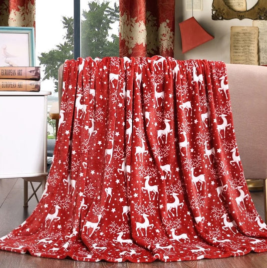 Reindeer CLH280943F Sherpa Fleece Blanket