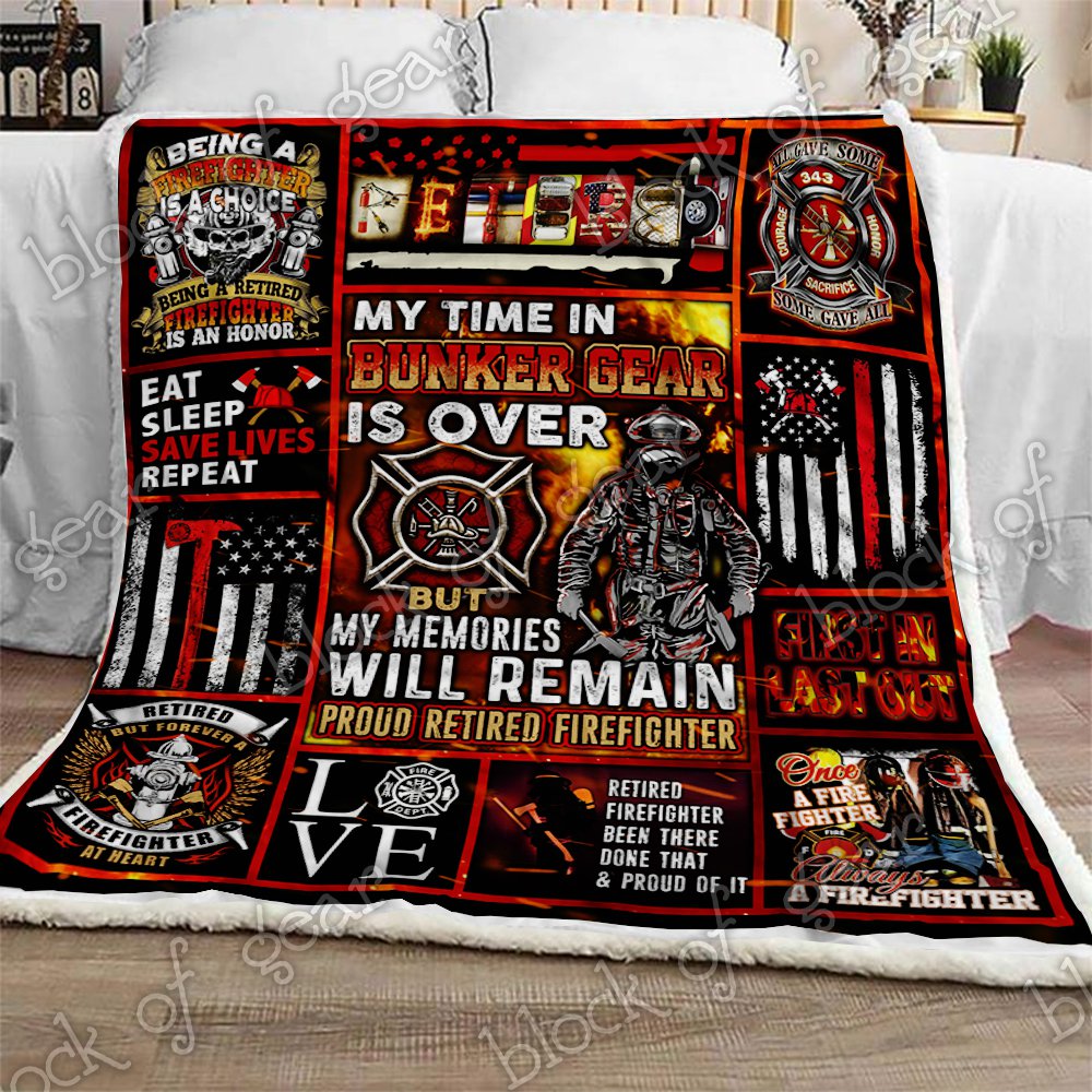 Retired Firefighter CL1909170MDF Sherpa Fleece Blanket