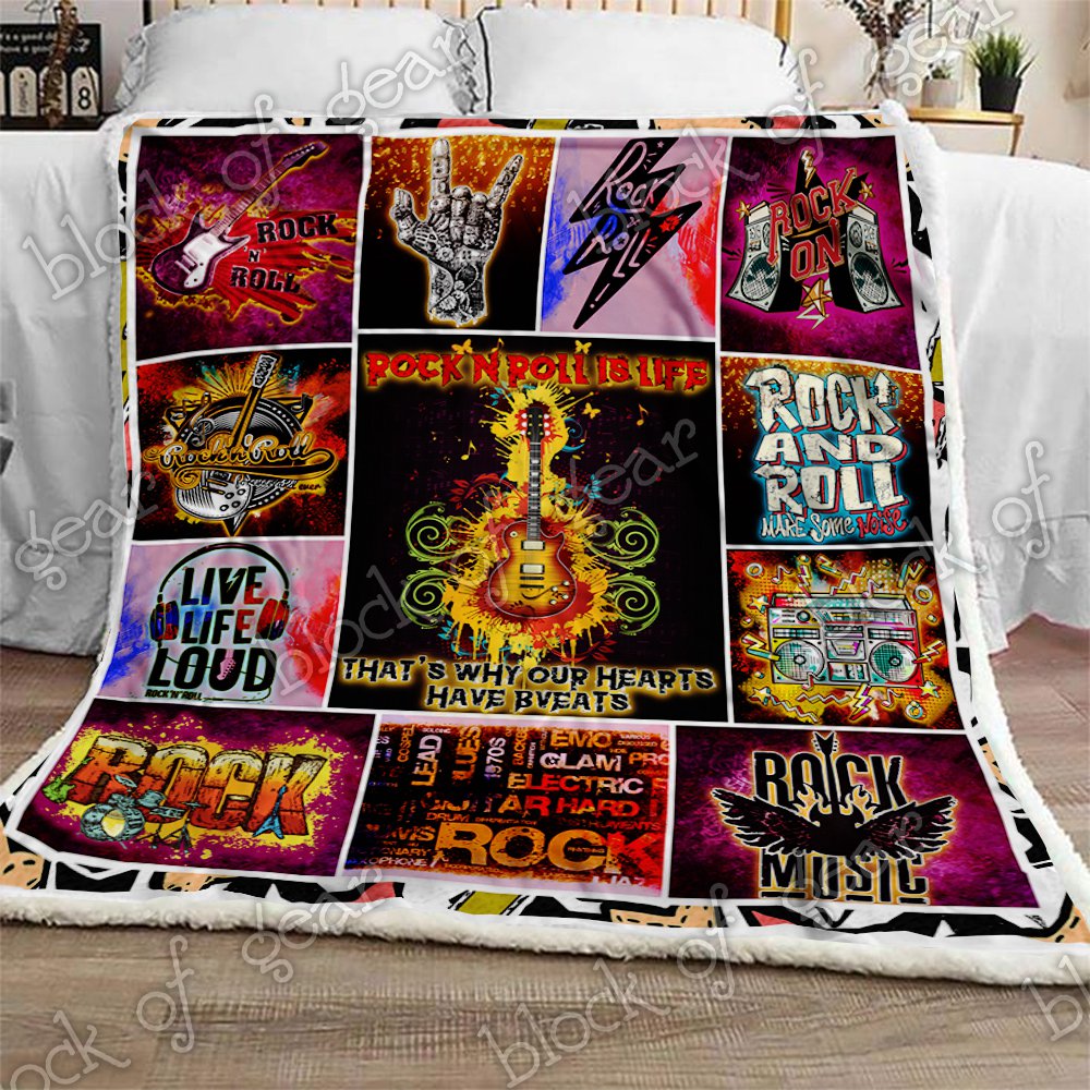 Rock And Roll Will Save Your Soul CL281048MDF Sherpa Fleece Blanket