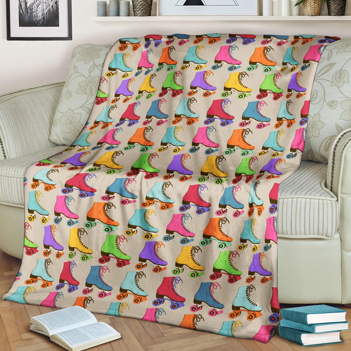 Roller skate Pattern CLA15100960F Sherpa Fleece Blanket