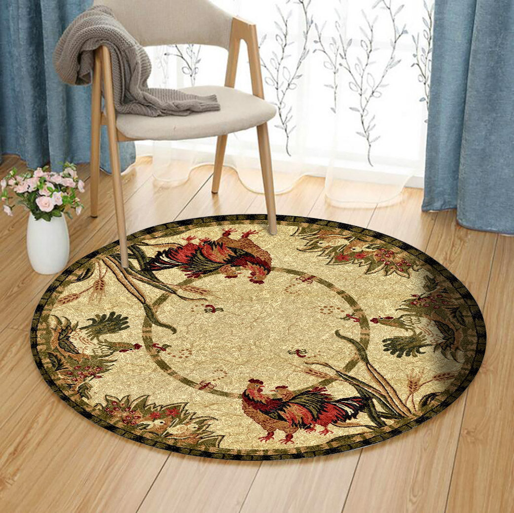 Rooster HN070963RR Round Area Rug