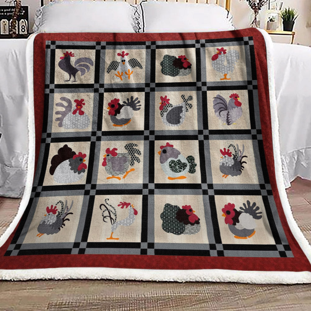 Rooster HN1710140F Sherpa Fleece Blanket