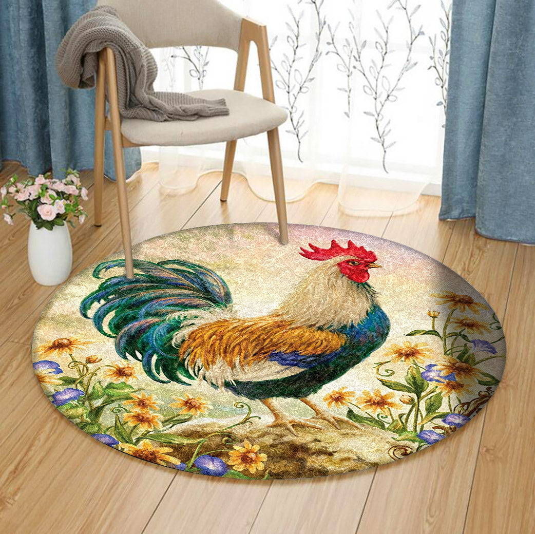 Rooster TN051049TM Round Area Rug