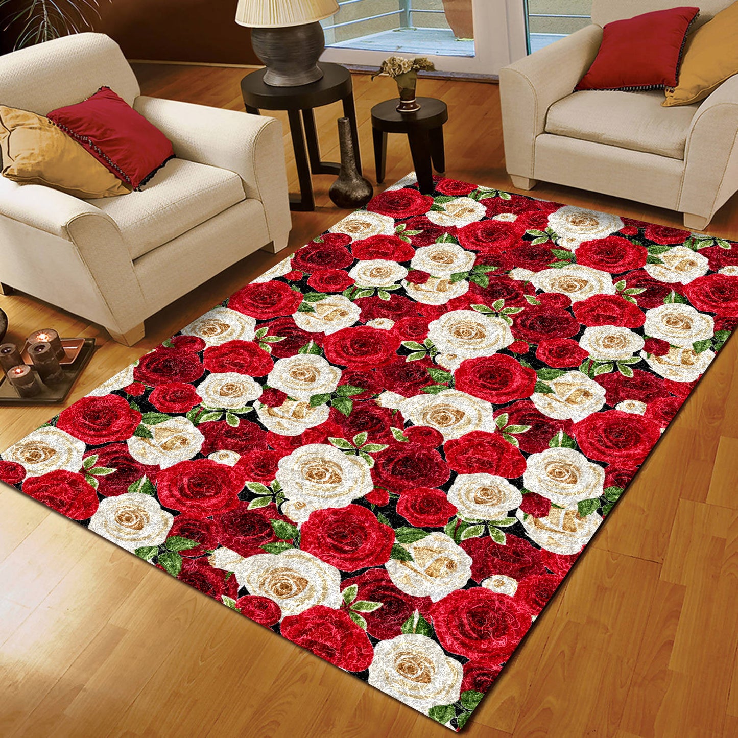 Rose Pattern Print Design CLA1910749R Rug