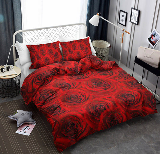 Rose Red Pattern Print Design CLA19101463B Bedding Sets