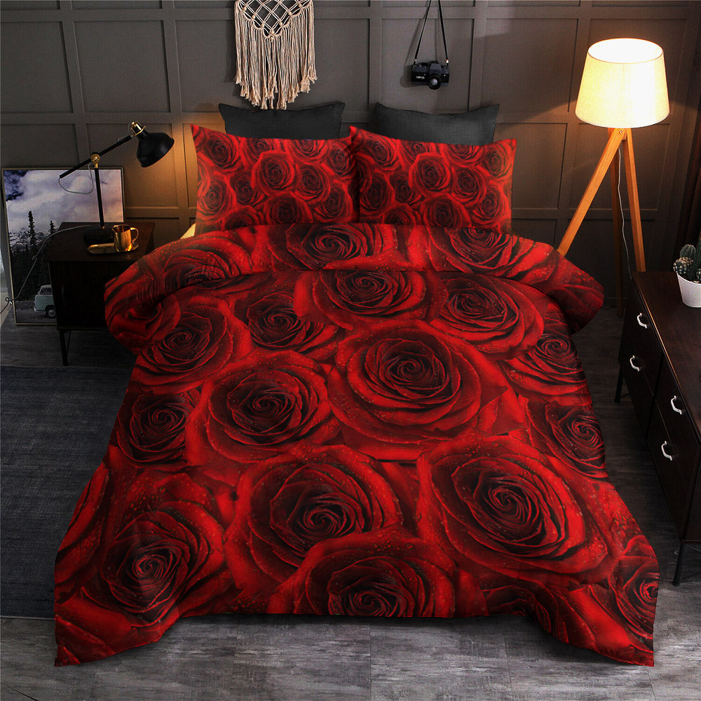 Rose Red Pattern Print Design CLA19101463B Bedding Sets