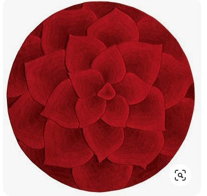 Rose Tufted Red CLA1610129RR Round Area Rug