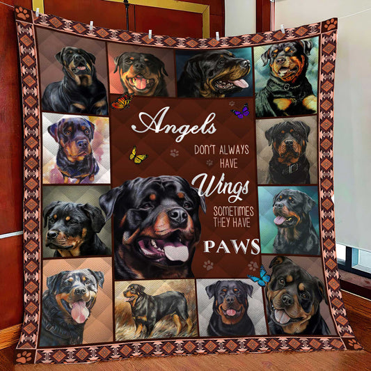 Rottweiler Angel ND031108 Quilt Blanket